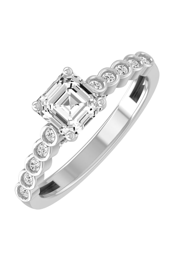 FINE JEWELRY 10K White Gold Lab Grown Diamond Solitaire Engagement Ring (1 1/4 cttw, D-F Color, VS1 Clarity) Size 9