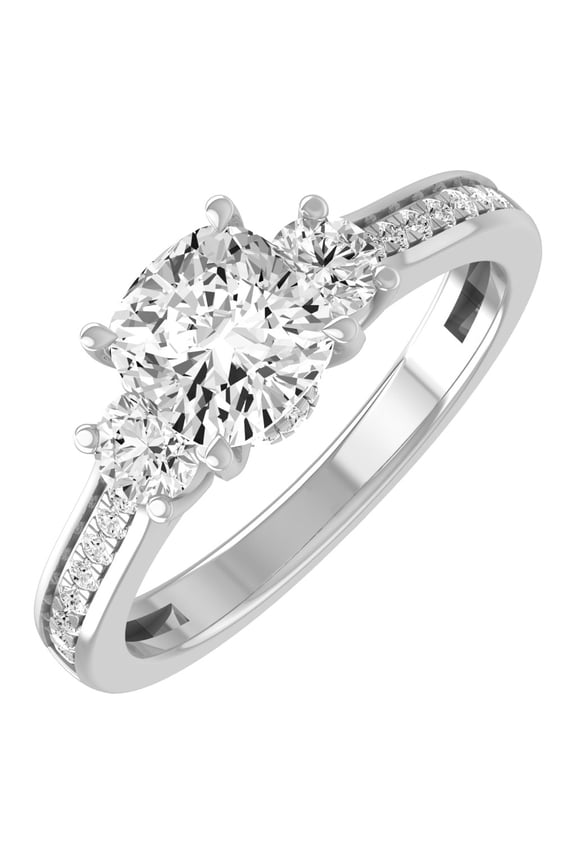 10K White Gold Lab Grown Diamond Solitaire Engagement Ring (2 cttw, D-F Color, VS1 Clarity) Size 6.5