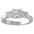 thumbnail image 1 of ARAIYA FINE JEWELRY 10K White Gold Lab Grown Diamond Three Stone Engagement Ring (1 5/8 cttw, D-F Color, VS Clarity) Size 8, 1 of 4