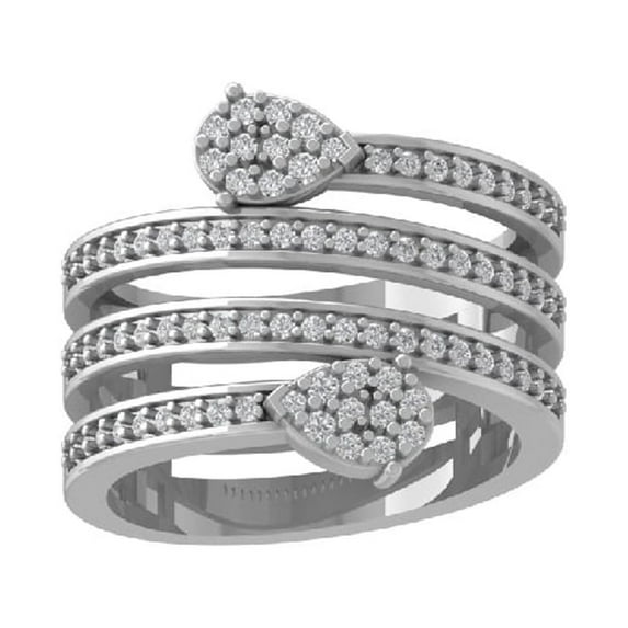 ARAIYA FINE JEWELRY 10K White Gold Lab Grown Diamond Wedding Band Ring (1/2 cttw, D-F Color, VS Clarity) Size 5.5