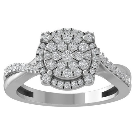 ARAIYA FINE JEWELRY 10K White Gold Lab Grown Diamond Wedding Band Ring (1/2 cttw, D-F Color, VS Clarity) Size 5.5