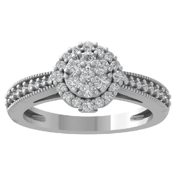 ARAIYA FINE JEWELRY 10K White Gold Lab Grown Diamond Wedding Band Ring (1/2 cttw, D-F Color, VS Clarity) Size 7