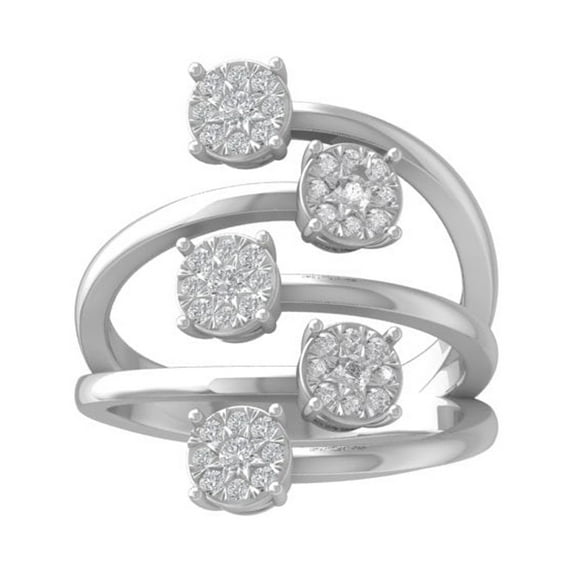 ARAIYA FINE JEWELRY 10K White Gold Lab Grown Diamond Wedding Band Ring (1/2 cttw, D-F Color, VS Clarity) Size 8