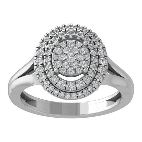 ARAIYA FINE JEWELRY 10K White Gold Lab Grown Diamond Wedding Band Ring (1/2 cttw, D-F Color, VS Clarity) Size 9.5