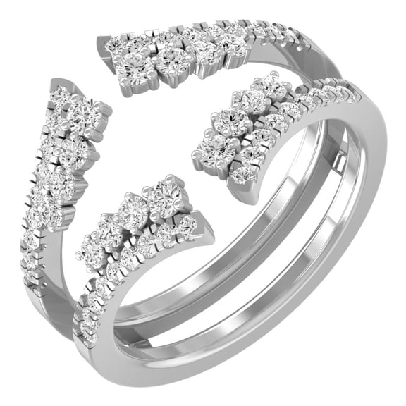 ARAIYA FINE JEWELRY 10K White Gold Lab Grown Diamond Wedding Band Ring (1/2 cttw, D-F Color, VS1 Clarity) Size 5.5
