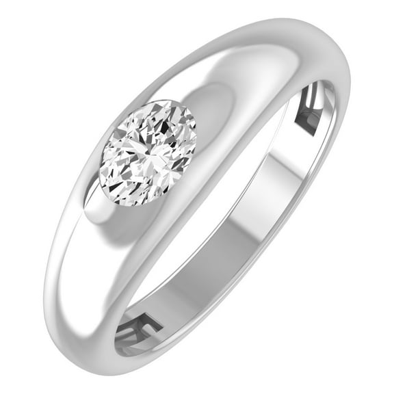 ARAIYA FINE JEWELRY 10K White Gold Lab Grown Diamond Wedding Band Ring (1/2 cttw, D-F Color, VS1 Clarity) Size 5