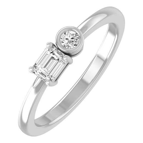 ARAIYA FINE JEWELRY 10K White Gold Lab Grown Diamond Wedding Band Ring (1/3 cttw, D-F Color, VS1 Clarity) Size 5.5
