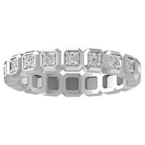 ARAIYA FINE JEWELRY 10K White Gold Lab Grown Diamond Wedding Band Ring (1/4 cttw, D-F Color, VS Clarity) Size 6