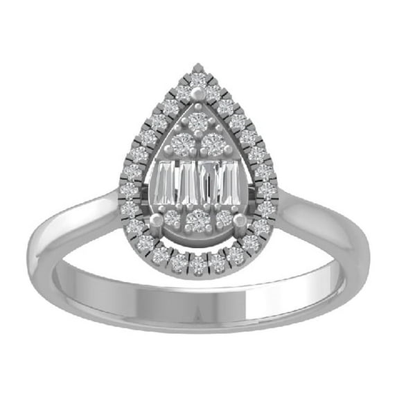 ARAIYA FINE JEWELRY 10K White Gold Lab Grown Diamond Wedding Band Ring (1/4 cttw, D-F Color, VS Clarity) Size 8.5