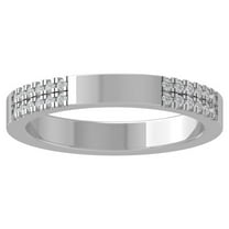 ARAIYA FINE JEWELRY 10K White Gold Lab Grown Diamond Wedding Band Ring (1/5 cttw, D-F Color, VS Clarity) Size 10