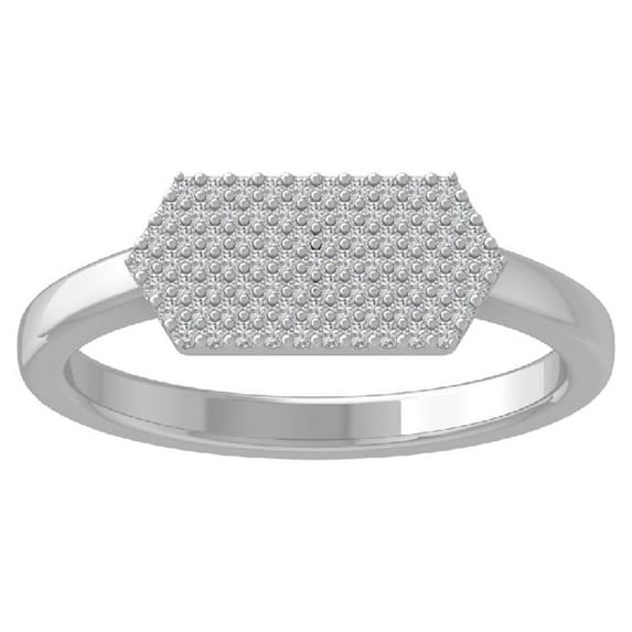 ARAIYA FINE JEWELRY 10K White Gold Lab Grown Diamond Wedding Band Ring (1/5 cttw, D-F Color, VS Clarity) Size 7