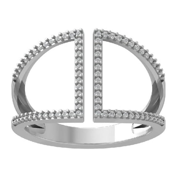 ARAIYA FINE JEWELRY 10K White Gold Lab Grown Diamond Wedding Band Ring (1/5 cttw, D-F Color, VS Clarity) Size 7