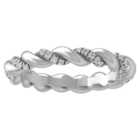 ARAIYA FINE JEWELRY 10K White Gold Lab Grown Diamond Wedding Band Ring (1/5 cttw, D-F Color, VS Clarity) Size 8.5
