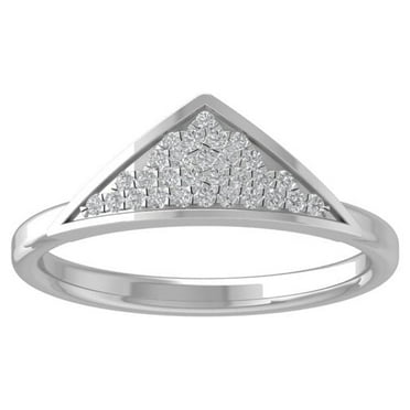 ARAIYA FINE JEWELRY 10K White Gold Lab Grown Diamond Wedding Band Ring (1/8 cttw, D-F Color, VS Clarity) Size 9