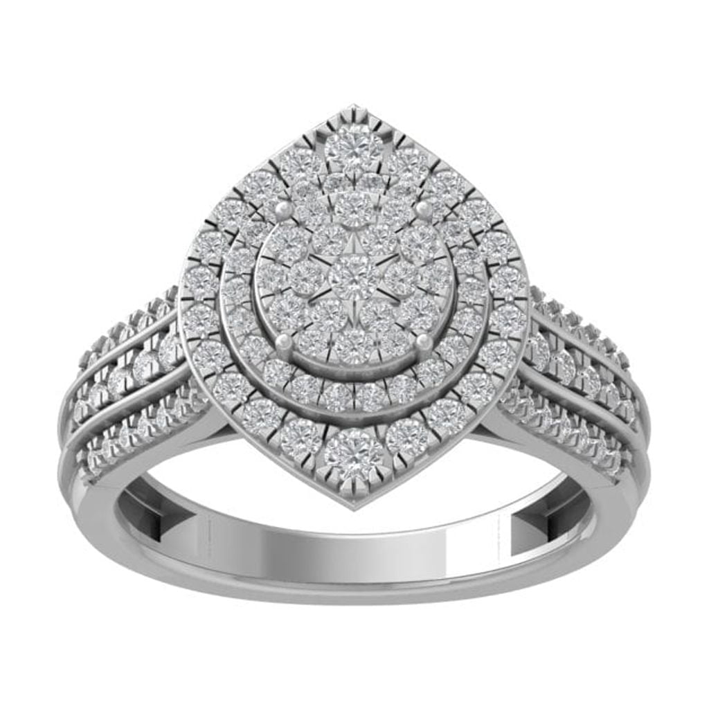 ARAIYA FINE JEWELRY 10K White Gold Lab Grown Diamond Wedding Band Ring
