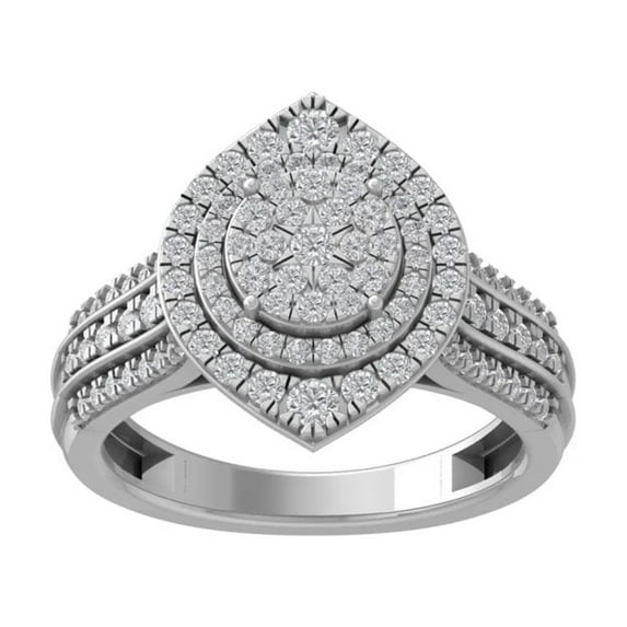 ARAIYA FINE JEWELRY 10K White Gold Lab Grown Diamond Wedding Band Ring (1 cttw, D-F Color, VS Clarity) Size 8