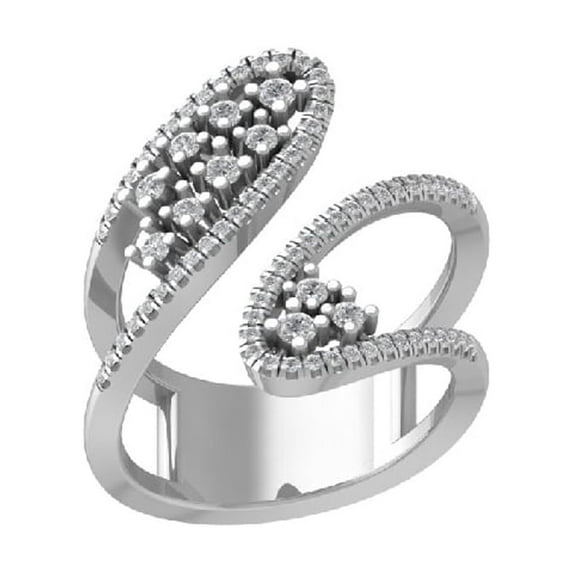 ARAIYA FINE JEWELRY 10K White Gold Lab Grown Diamond Wedding Band Ring (5/8 cttw, D-F Color, VS Clarity) Size 10