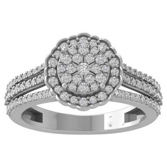 ARAIYA FINE JEWELRY 10K White Gold Lab Grown Diamond Wedding Band Ring (5/8 cttw, D-F Color, VS Clarity) Size 5