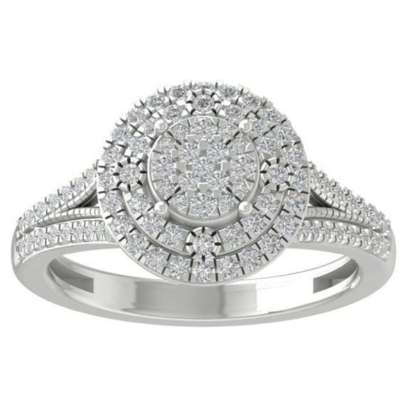 ARAIYA FINE JEWELRY 10K White Gold Lab Grown Diamond Wedding Band Ring (5/8 cttw, D-F Color, VS Clarity) Size 6.5