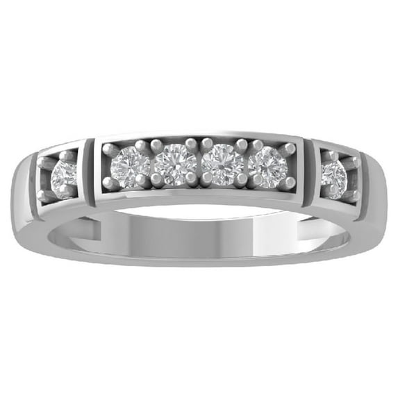 ARAIYA FINE JEWELRY 10K White Gold Lab Grown Diamond Wedding Band Ring for Men's (1/2 cttw, D-F Color, VS Clarity) Size 8