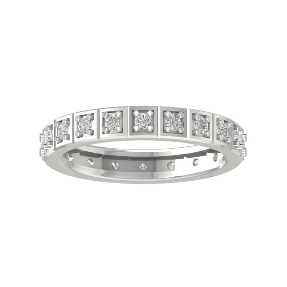 ARAIYA FINE JEWELRY 10K White Gold Lab-Grown Diamond Wedding Ring (1/2 cttw Round-shape Lab-Grown Diamonds (D-F Color, VS Clarity) Size 5