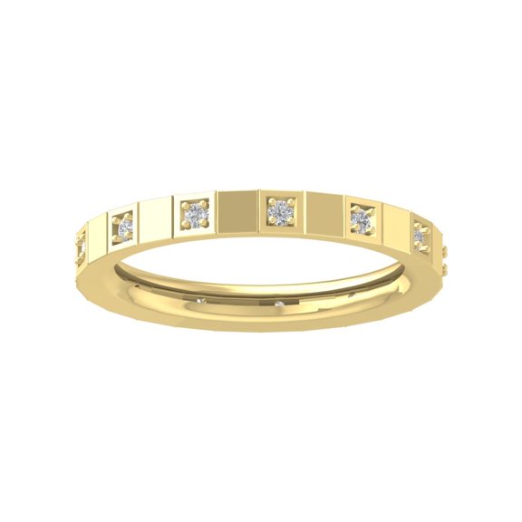 ARAIYA FINE JEWELRY 10K Yellow Gold Lab-Grown Diamond Wedding Ring (1/8 cttw Round-shape Lab-Grown Diamonds (D-F Color, VS Clarity) Size 10