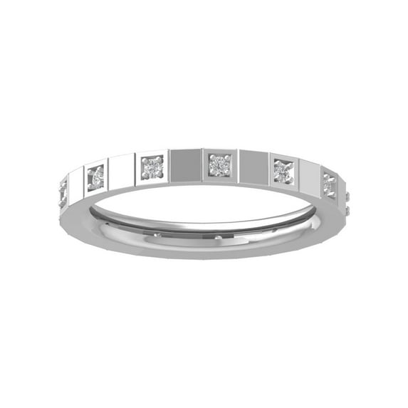 ARAIYA FINE JEWELRY 14K White Gold Lab-Grown Diamond Wedding Ring (1/8 cttw ,D-F Color, VS Clarity) Size 5.5