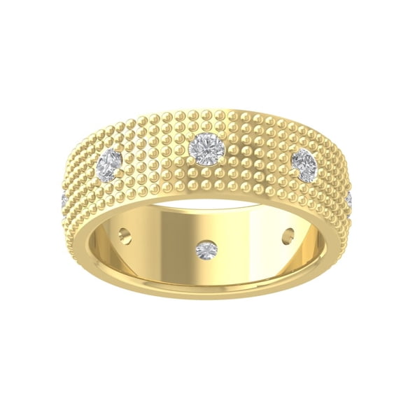 ARAIYA FINE JEWELRY 10K Yellow Gold Lab-Grown Diamond Wedding Ring (1 cttw Round-shape Lab-Grown Diamonds (D-F Color, VS Clarity) Size 5
