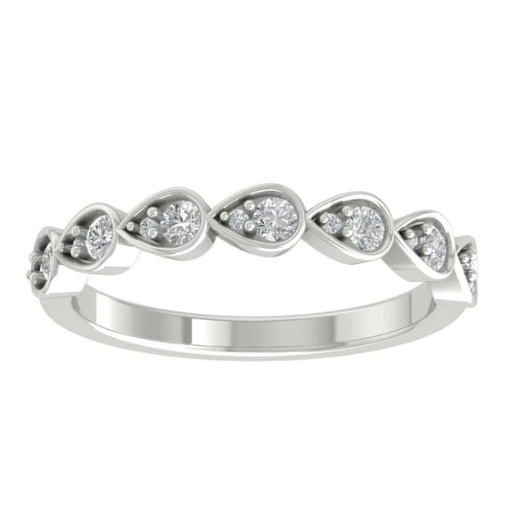 ARAIYA FINE JEWELRY 10K White Gold Lab-Grown Diamond Wedding Ring (1 cttw Round-shape Lab-Grown Diamonds (D-F Color, VS Clarity) Size 8.5