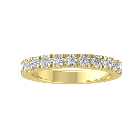 ARAIYA FINE JEWELRY 10K White Gold Lab-Grown Diamond Wedding Ring (3/4 cttw Round-shape Lab-Grown Diamonds (D-F Color, VS Clarity) Size 5