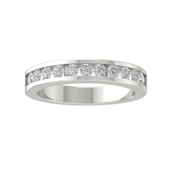 ARAIYA FINE JEWELRY 10K White Gold Lab-Grown Diamond Wedding Ring (3/4 cttw Round-shape Lab-Grown Diamonds (D-F Color, VS Clarity) Size 8