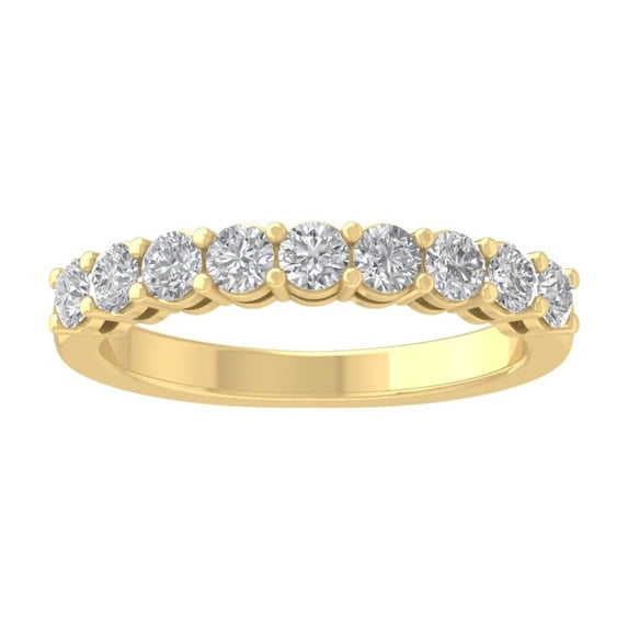 ARAIYA FINE JEWELRY 10K White Gold Lab-Grown Diamond Wedding Ring (3/4 cttw Round-shape Lab-Grown Diamonds (D-F Color, VS Clarity) Size 9.5