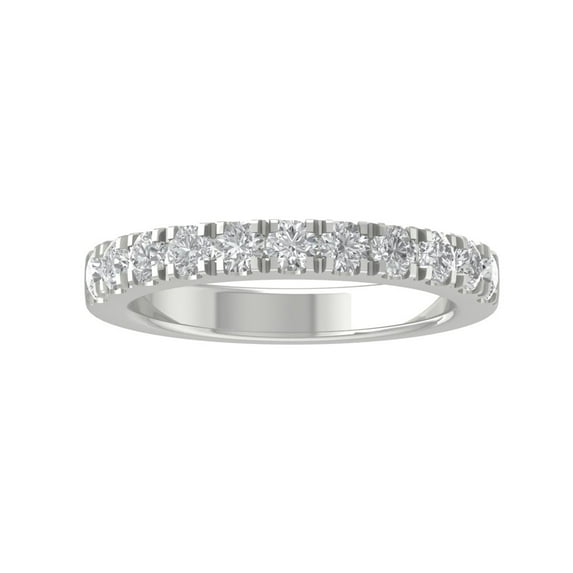 ARAIYA FINE JEWELRY 10K White Gold Lab-Grown Diamond Wedding Ring (3/4 cttw Round-shape Lab-Grown Diamonds (D-F Color, VS Clarity) Size 9
