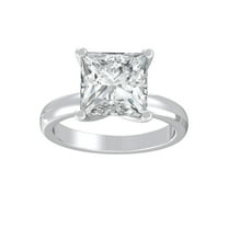 ARAIYA FINE JEWELRY 10K White Gold Princess Shape Lab Grown Diamond Prong-Set Engagement Ring Size 7 (1 cttw, D-F Color, VS Clarity)