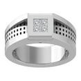 thumbnail image 1 of ARAIYA FINE JEWELRY 10K White Gold Princess-shape Lab Grown Diamond Wedding Band Ring (1/2 cttw, D-F Color, VS Clarity) Size 8, 1 of 1