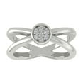 thumbnail image 1 of ARAIYA FINE JEWELRY 10K White Gold Round Cluster Diamond Engagement Ring (1/10 cttw, I2-I3 Clarity, I-J Color) Size 10, 1 of 5