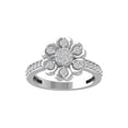 thumbnail image 1 of ARAIYA FINE JEWELRY 10K White Gold Round Cluster Diamond Engagement Ring (1/2 cttw, I-J Color, I2-I3 Clarity), Size 7.5, 1 of 5