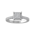 thumbnail image 1 of ARAIYA FINE JEWELRY 10K White Gold Round Cluster Diamond Engagement Ring (1/2 cttw, I-J Color, I2-I3 Clarity), Size 7.5, 1 of 5