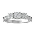 thumbnail image 1 of ARAIYA FINE JEWELRY 10K White Gold Round Cluster Diamond Engagement Ring (1/2 cttw, I2-I3 Clarity, I-J Color) Size 5, 1 of 5