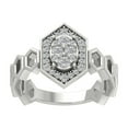 thumbnail image 1 of ARAIYA FINE JEWELRY 10K White Gold Round Cluster Diamond Engagement Ring (1/2 cttw, I2-I3 Clarity, I-J Color) Size 6.5, 1 of 5