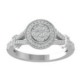 thumbnail image 1 of ARAIYA FINE JEWELRY 10K White Gold Round Cluster Diamond Engagement Ring (1/2 cttw, I2-I3 Clarity, I-J Color) Size 7, 1 of 5