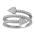 thumbnail image 1 of ARAIYA FINE JEWELRY 10K White Gold Round Cluster Diamond Engagement Ring (1/2 cttw, I2-I3 Clarity, I-J Color) Size 9, 1 of 5