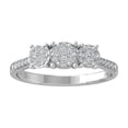 thumbnail image 1 of ARAIYA FINE JEWELRY 10K White Gold Round Cluster Diamond Engagement Ring (1/2 cttw, I2-I3 Clarity, I-J Color) Size 9, 1 of 5