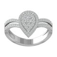 thumbnail image 1 of ARAIYA FINE JEWELRY 10K White Gold Round Cluster Diamond Engagement Ring (1/2 cttw, I2-I3 Clarity, I-J Color) Size 9, 1 of 5