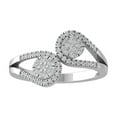 thumbnail image 1 of ARAIYA FINE JEWELRY 10K White Gold Round Cluster Diamond Engagement Ring (1/3 cttw, I2-I3 Clarity, I-J Color) Size 6.5, 1 of 5
