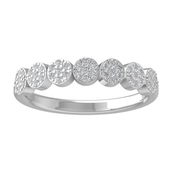 ARAIYA FINE JEWELRY 10K White Gold Round Cluster Diamond Engagement Ring (1/4 cttw, I2-I3 Clarity, I-J Color) Size 8
