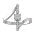 thumbnail image 1 of ARAIYA FINE JEWELRY 10K White Gold Round Cluster Diamond Engagement Ring (1/8 cttw, I2-I3 Clarity, I-J Color) Size 8.5, 1 of 5