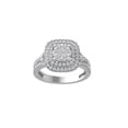 thumbnail image 1 of ARAIYA FINE JEWELRY 10K White Gold Round Cluster Diamond Engagement Ring (1 cttw, I-J Color, I2-I3 Clarity), Size 8.5, 1 of 5