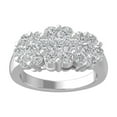 thumbnail image 1 of ARAIYA FINE JEWELRY 10K White Gold Round Cluster Diamond Engagement Ring (2 cttw, I2-I3 Clarity, I-J Color) Size 8.5, 1 of 5
