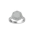 thumbnail image 1 of ARAIYA FINE JEWELRY 10K White Gold Round Cluster Diamond Engagement Ring (3/4 cttw, I-J Color, I2-I3 Clarity), Size 8, 1 of 5